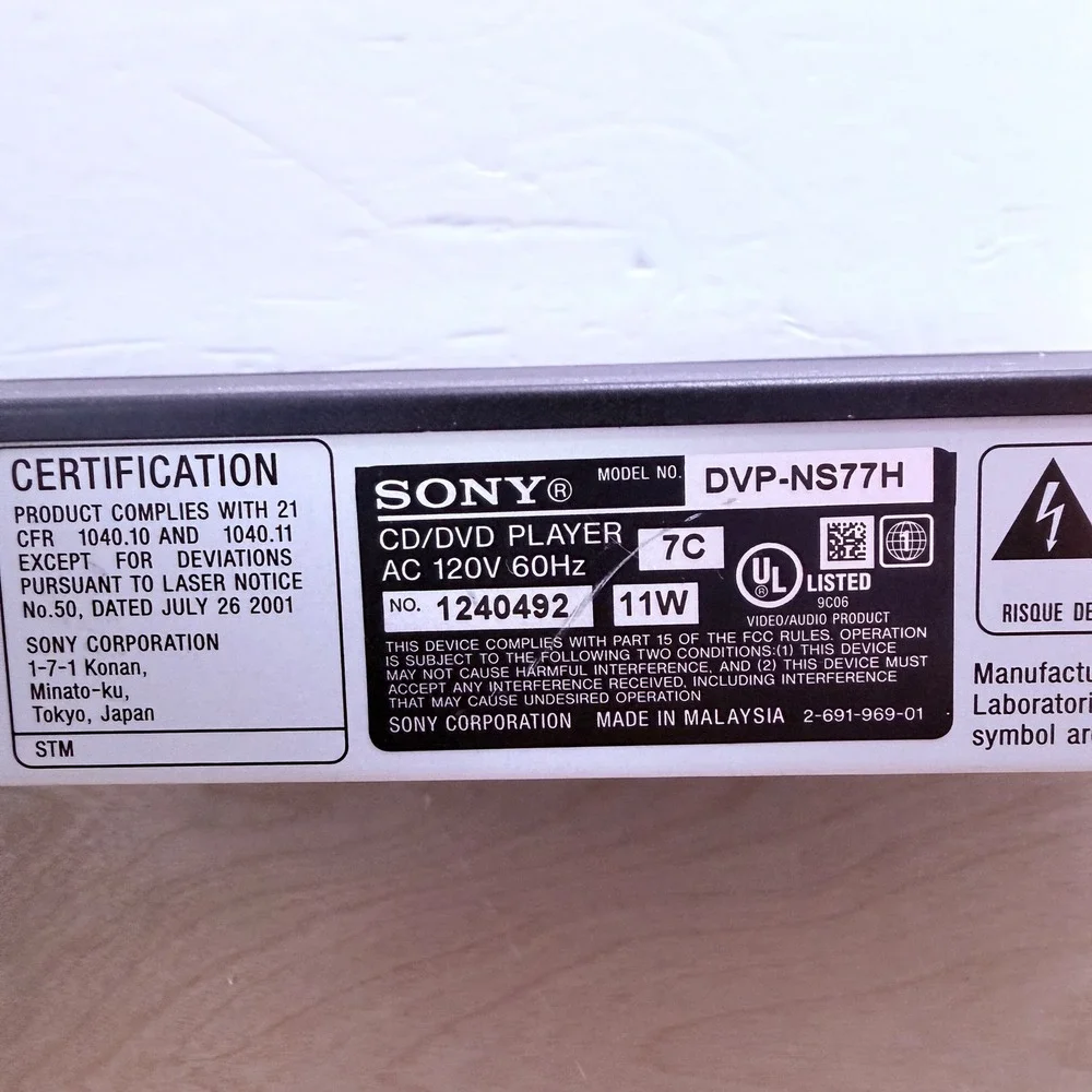 Sony DVP-NS77H 1080p Upscaling HDMI CD DVD Player Black with Remote RMT-D197A